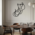 Dog and Butterfly Line Art Metal Wall Decor – Minimalist Pet Silhouette Black Steel Artwork for Home Interiors- KAF414