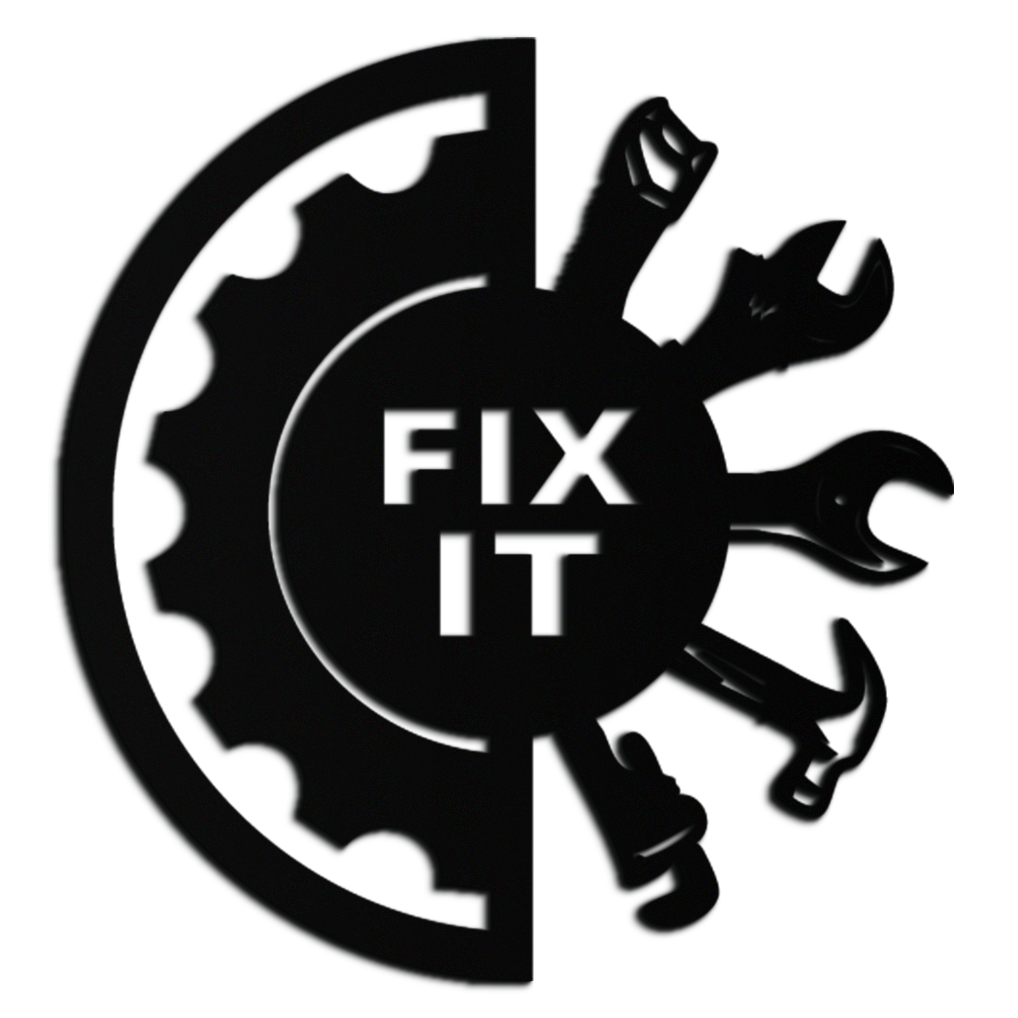 Fix It Tools Metal Wall Art – Industrial Gear & Hand Tools Silhouette Black Steel Decor for Garage or Workshop- KAF419
