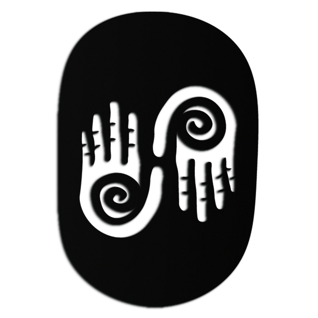 Abstract Spiral Hands Metal Wall Art – Mystical Black Steel Decor with Spiraled Palm Silhouette for Modern Interiors- KAF421