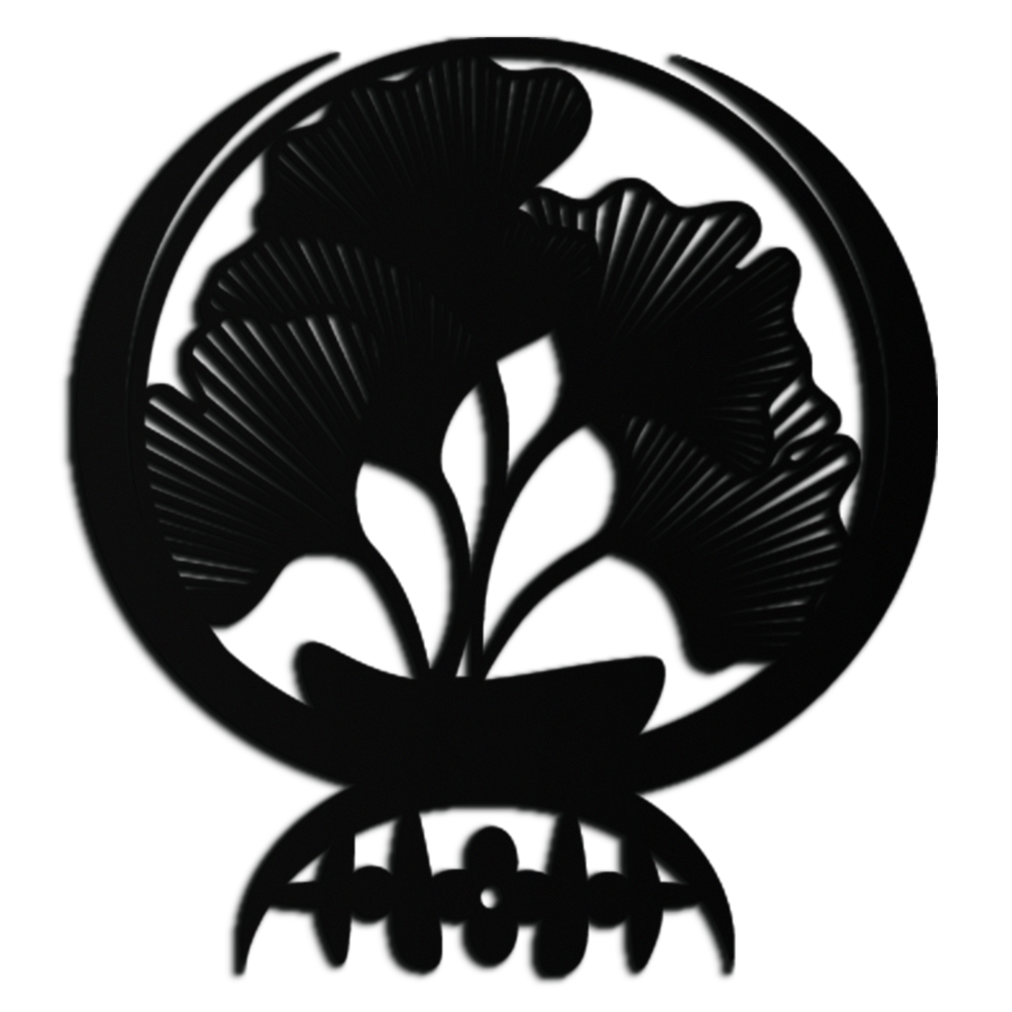 Ginkgo Leaves Abstract Metal Wall Art – Elegant Nature-Inspired Black Steel Decor for Modern Home Interiors- KAF441