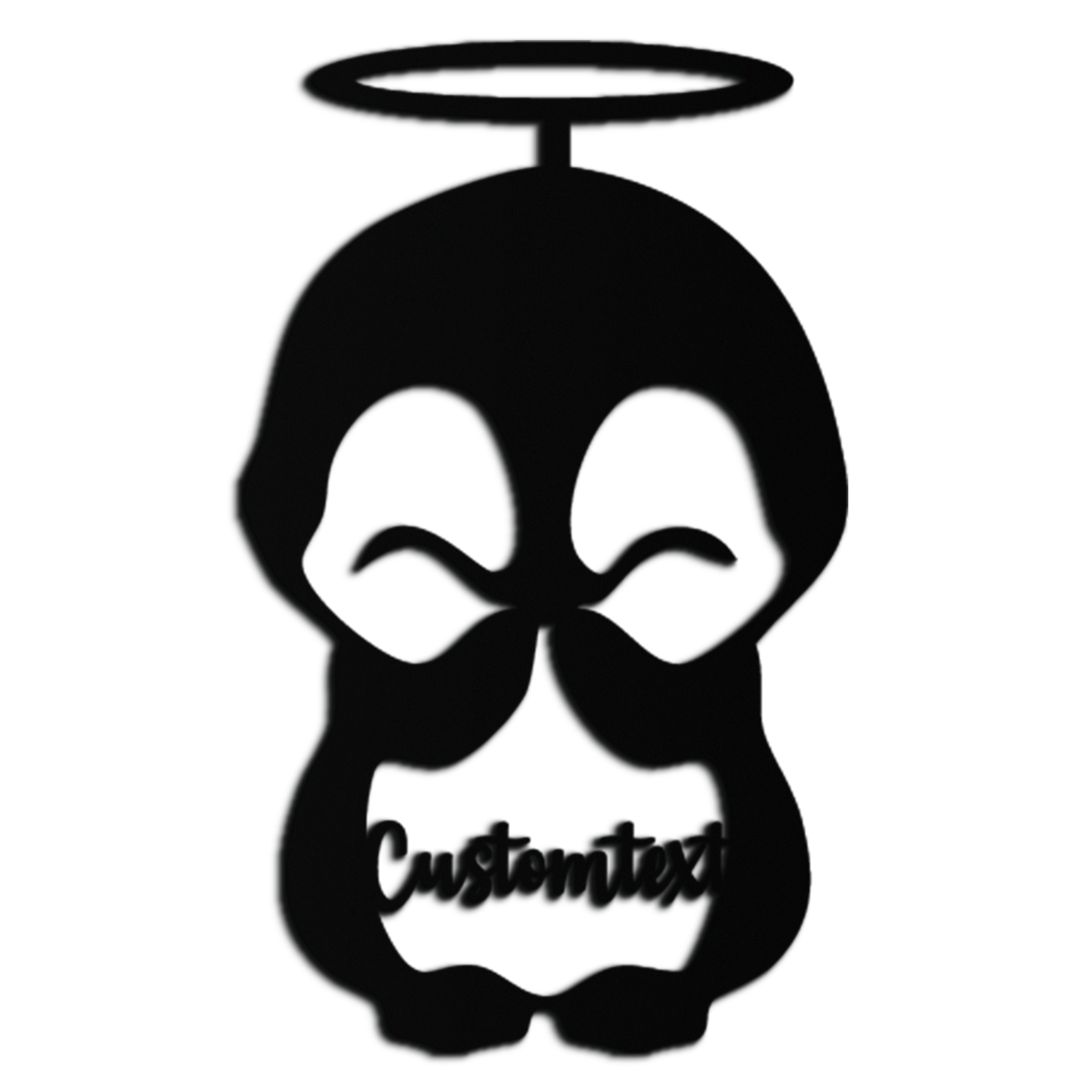 Personalized Cute Angel Penguin Metal Wall Art – Custom Text Adorable Black Steel Decor for Kids Rooms and Nurseries- KAF449