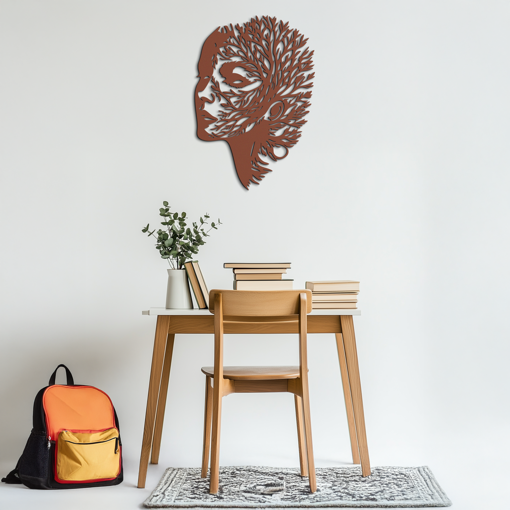Tree Woman Metal Wall Art - Nature-Inspired Female Silhouette Decor- KAF472