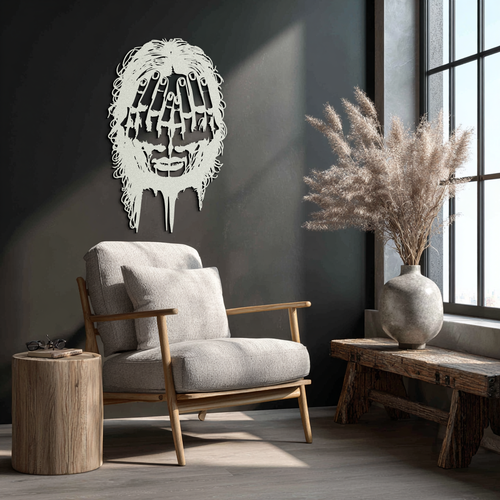 Schizophrenia Metal Wall Art - Dual Expression Steel Silhouette Decor- KAF473
