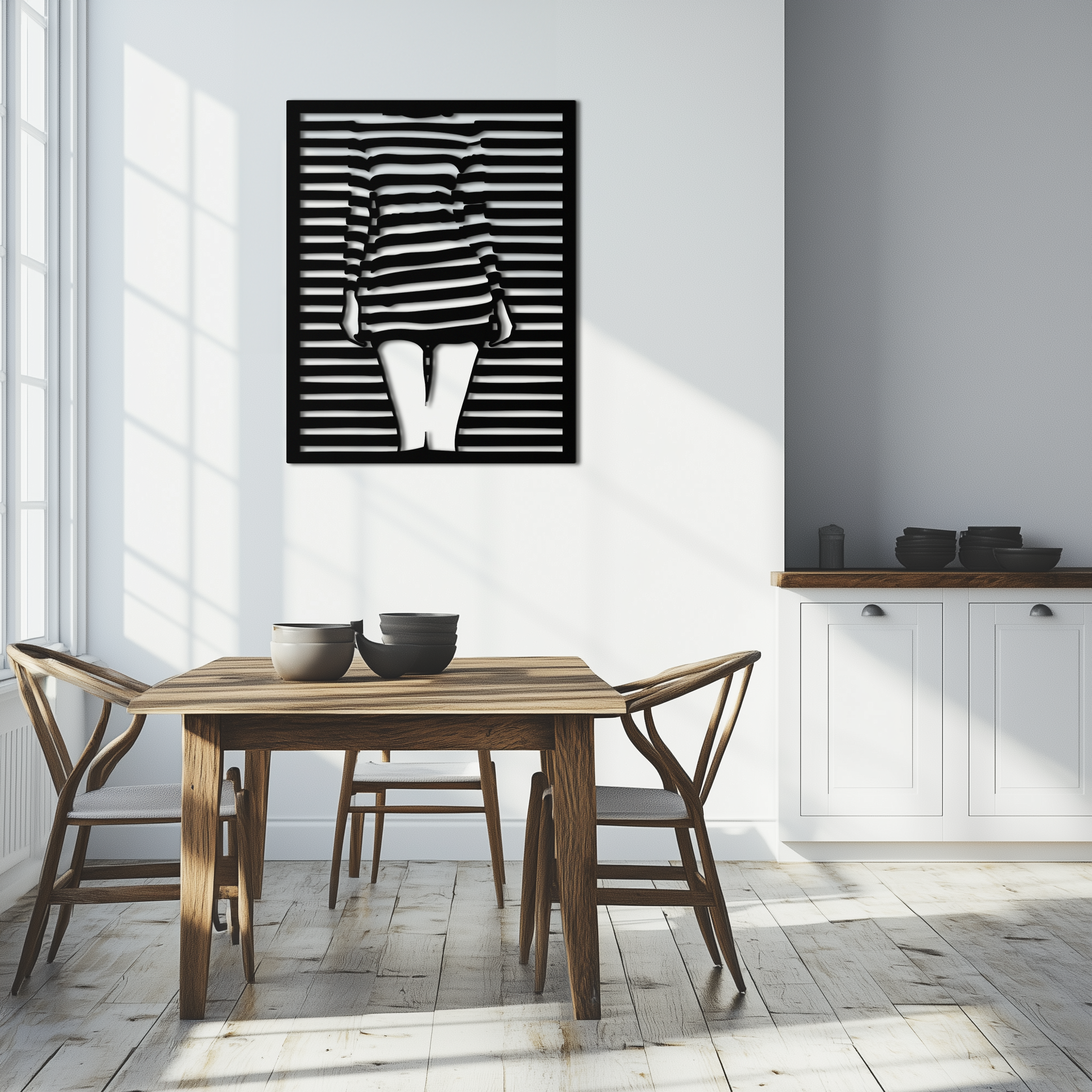 Confident Woman Metal Wall Art - Elegant Female Face Steel Silhouette- KAF476