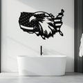 American Flag Eagle Silhouette Metal Wall Art – Patriotic USA Decor for Home & Office- KAF497