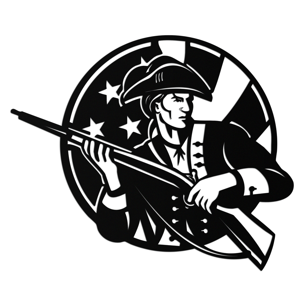 Patriotic Soldier Silhouette Metal Wall Art – Black Steel Military Home Decor- KAF508
