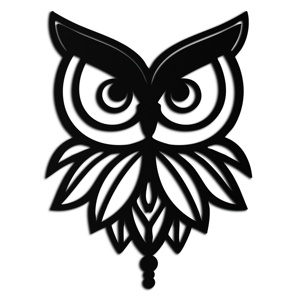 Owl Silhouette Metal Wall Art – Black Steel Bird Wall Decor for Modern Homes- KAF517