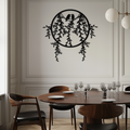Love Birds Metal Wall Art – Romantic Nature Inspired Black Metal Decor- KAF523