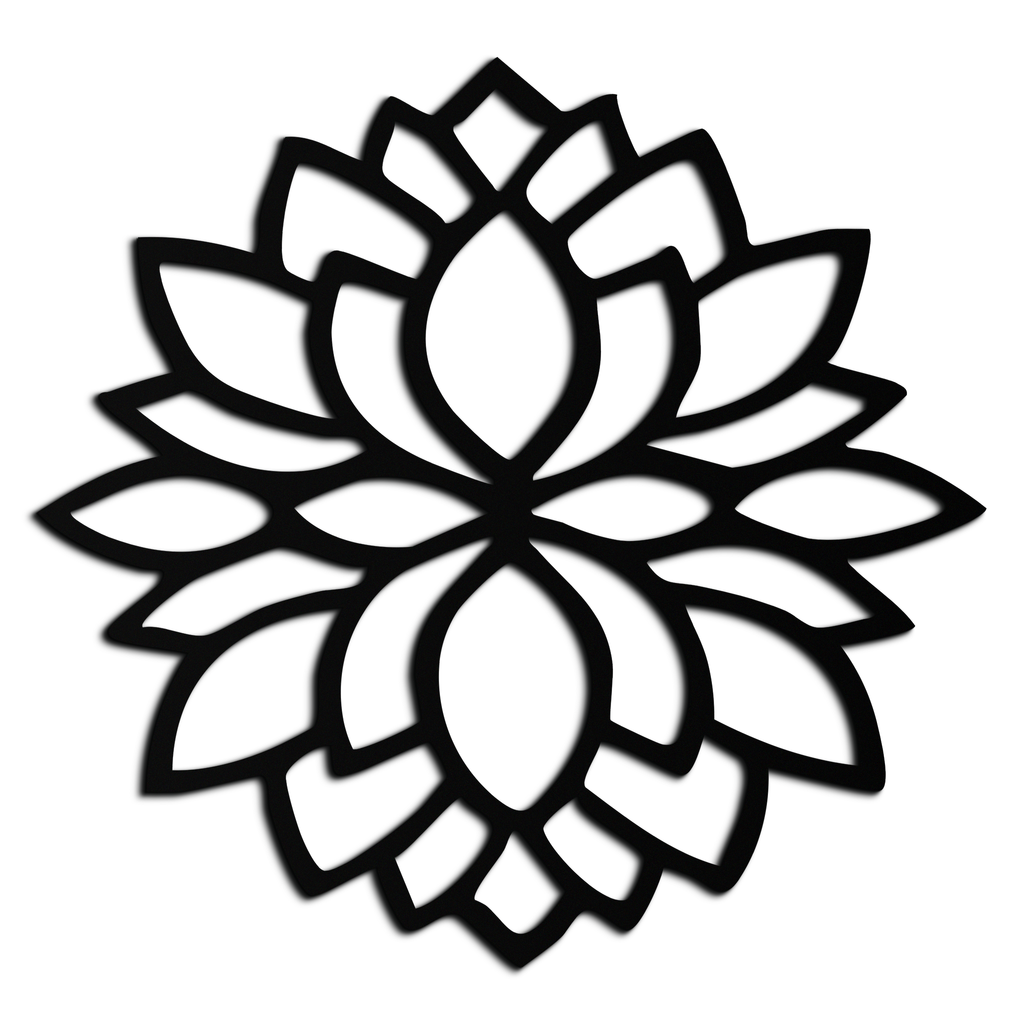 Lotus Flower Silhouette Metal Wall Art – Elegant Black Zen Decor for Home or Office- KAF525