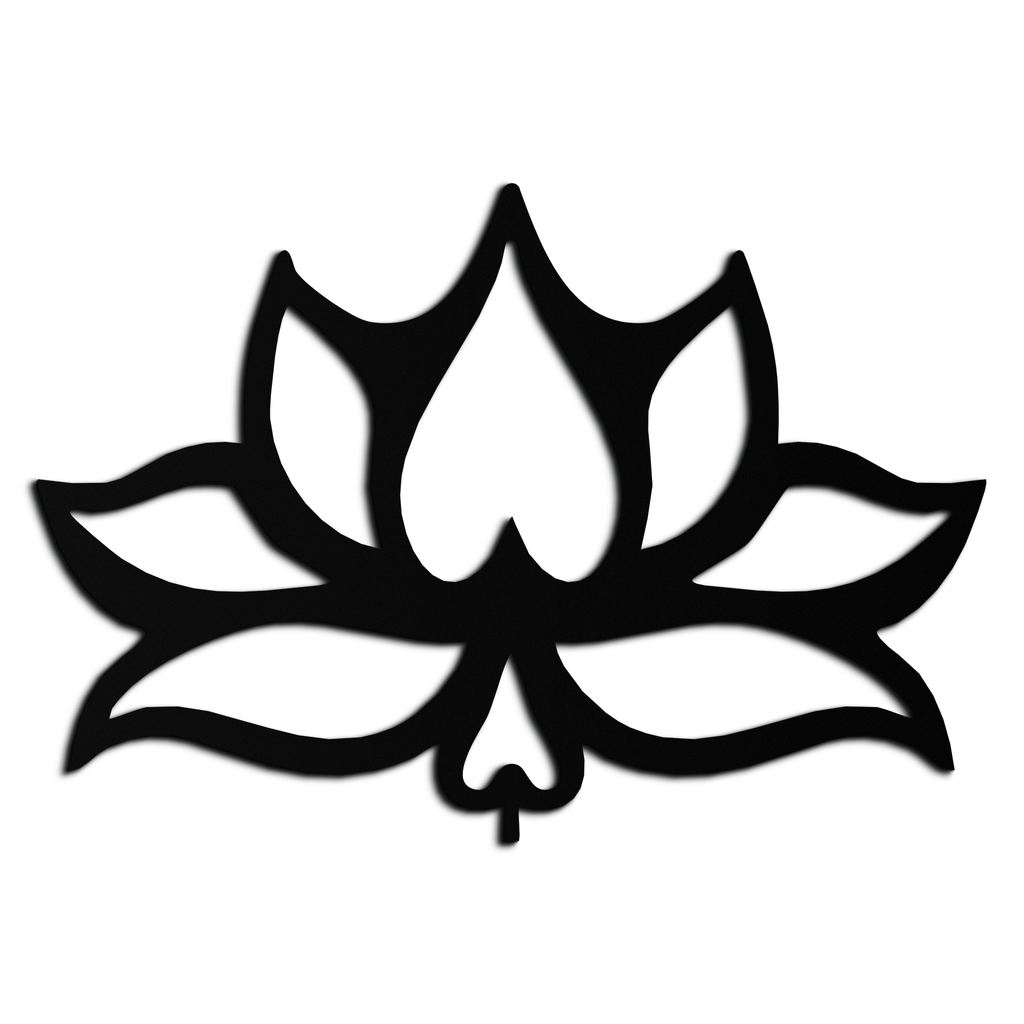 Lotus Flower Metal Wall Art – Modern Black Floral Wall Decor- KAF527
