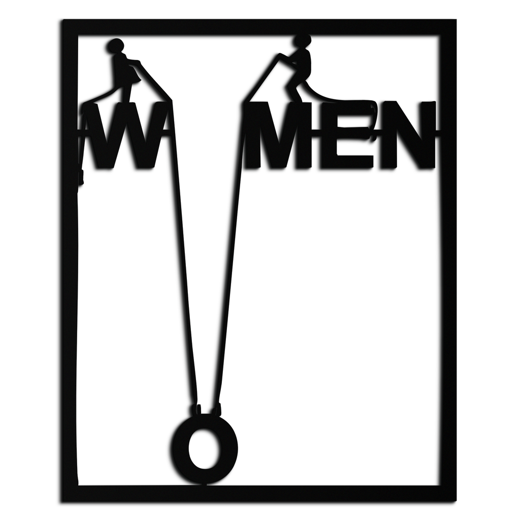 Minimalist "Women" Typography Metal Wall Art – Modern Black Statement Piece- KAF529