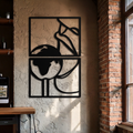 Sensual Earth Kiss Metal Wall Art – Modern Two-Panel Minimalist Decor- KAF564