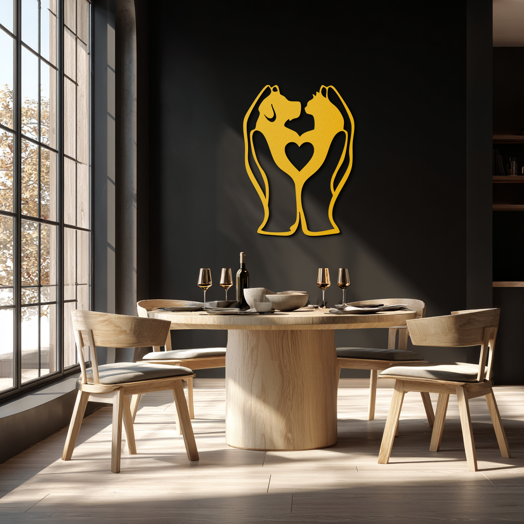 Dog and Cat in Hand Metal Wall Art – Heartwarming Pet Love Decor for Animal Lovers- KAF593