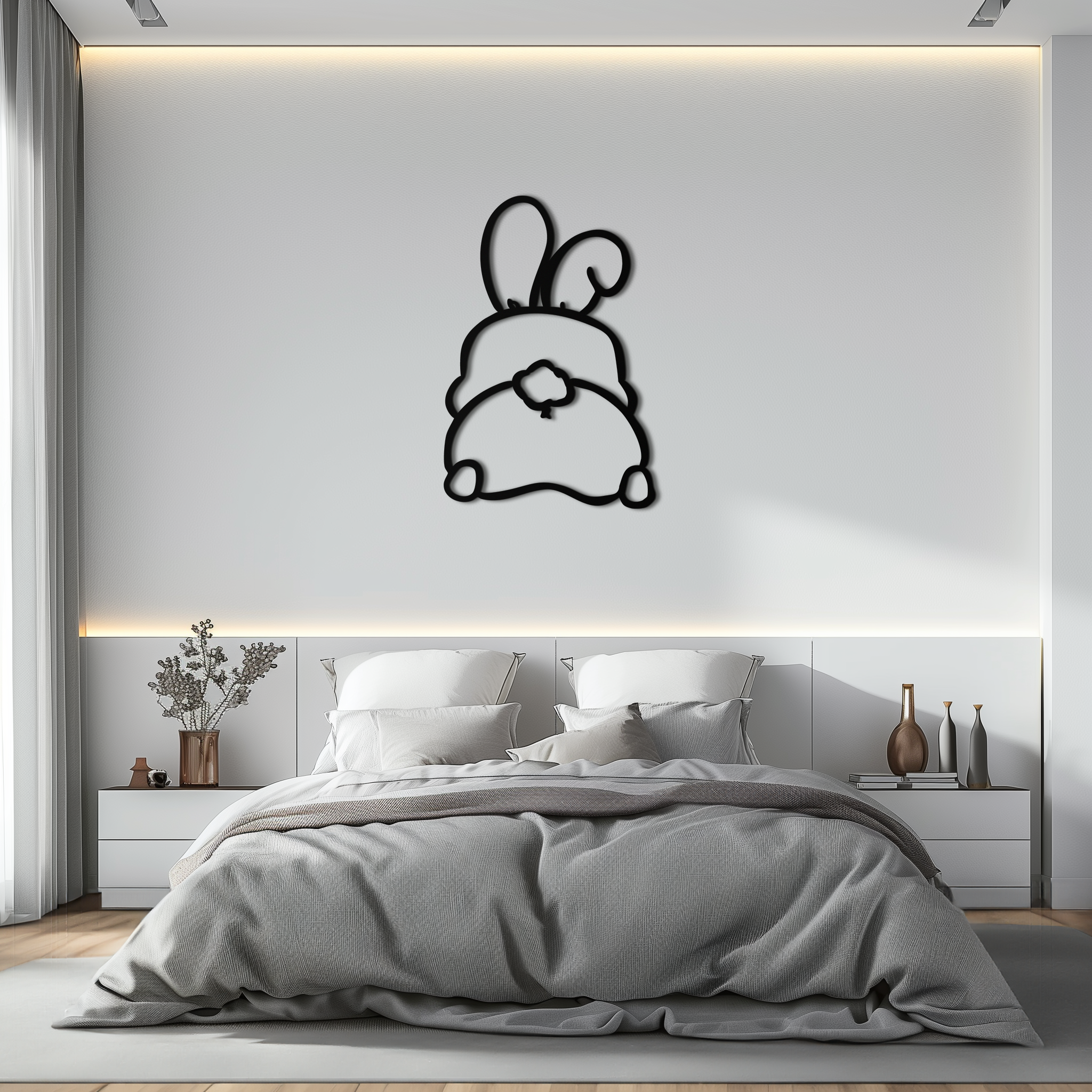 Funny Bunny Butt Metal Wall Art – Playful Easter Rabbit Decor- KAF622