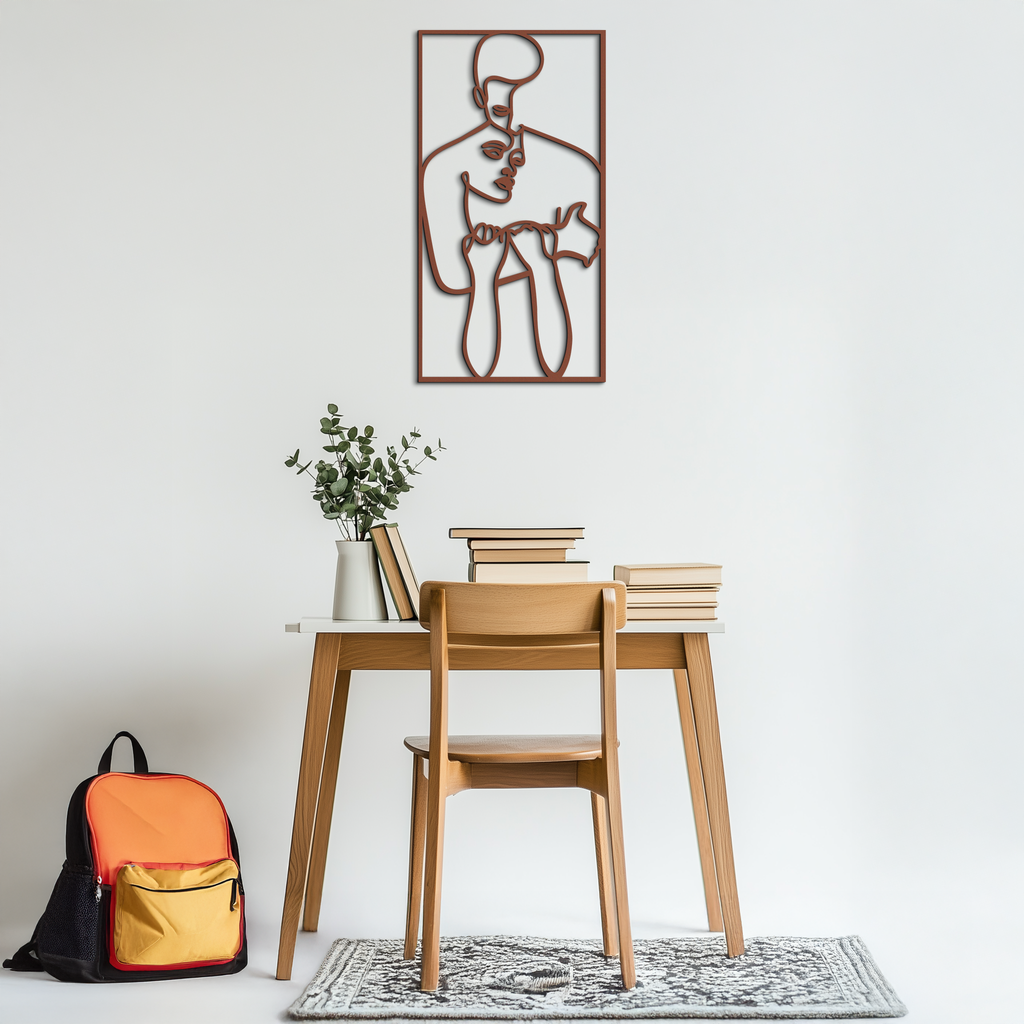act Couple Line Art Metal Wall Decor Abstr– Modern Minimalist Love Artwork- KAF625