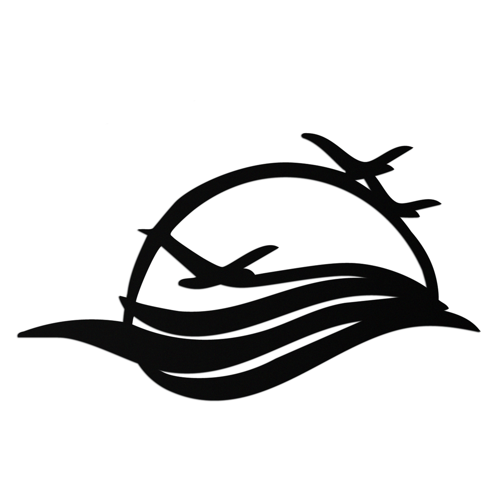 Flying Birds Over Sunset Metal Wall Art – Modern Nature-Inspired Silhouette Decor - KAF644