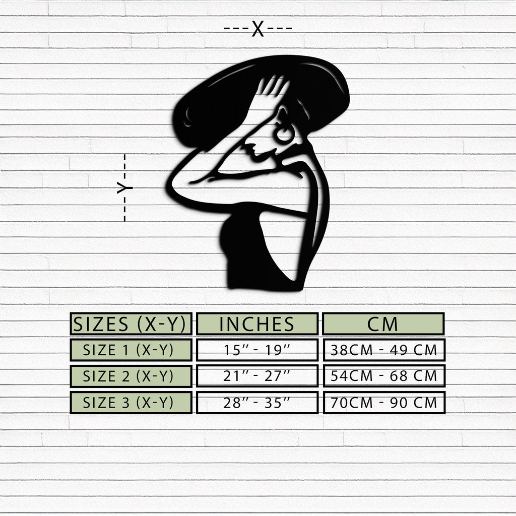 Elegant Woman with Hat Metal Wall Art – Fashion-Inspired Silhouette Décor- KAF651