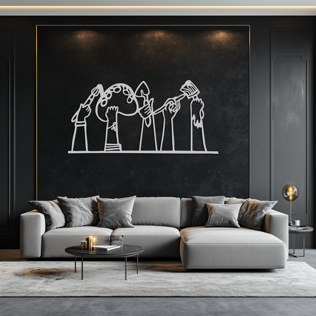 Paint Brushes Metal Wall Art – Creative Studio Decor for Artists and Art Lovers- KAF652