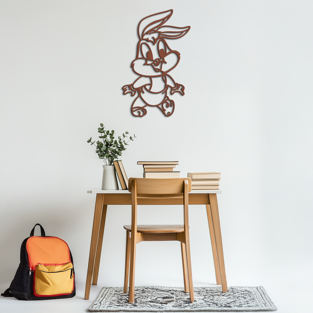 Baby Bugs Bunny Metal Wall Art – Classic Cartoon Character Silhouette for Fans- KAF659