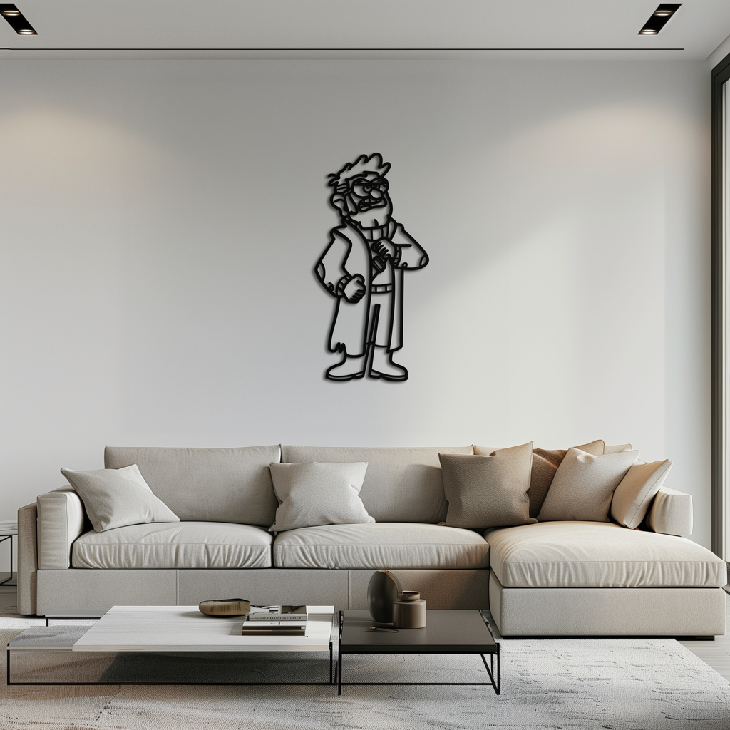 Stanford Pines Metal Wall Art – Gravity Falls-Inspired Silhouette for Fans- KAF664