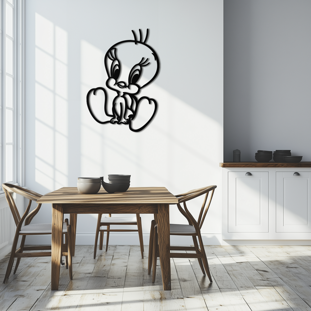 Tweety Bird Metal Wall Art – Classic Cartoon Character Silhouette for Fans- KAF666