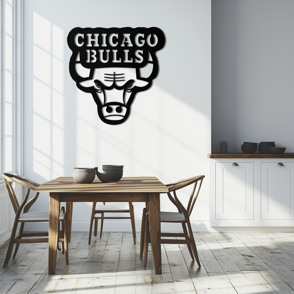 Chicago Bulls Logo Metal Wall Art – Iconic NBA Team Emblem for Sports Fans- KAF672