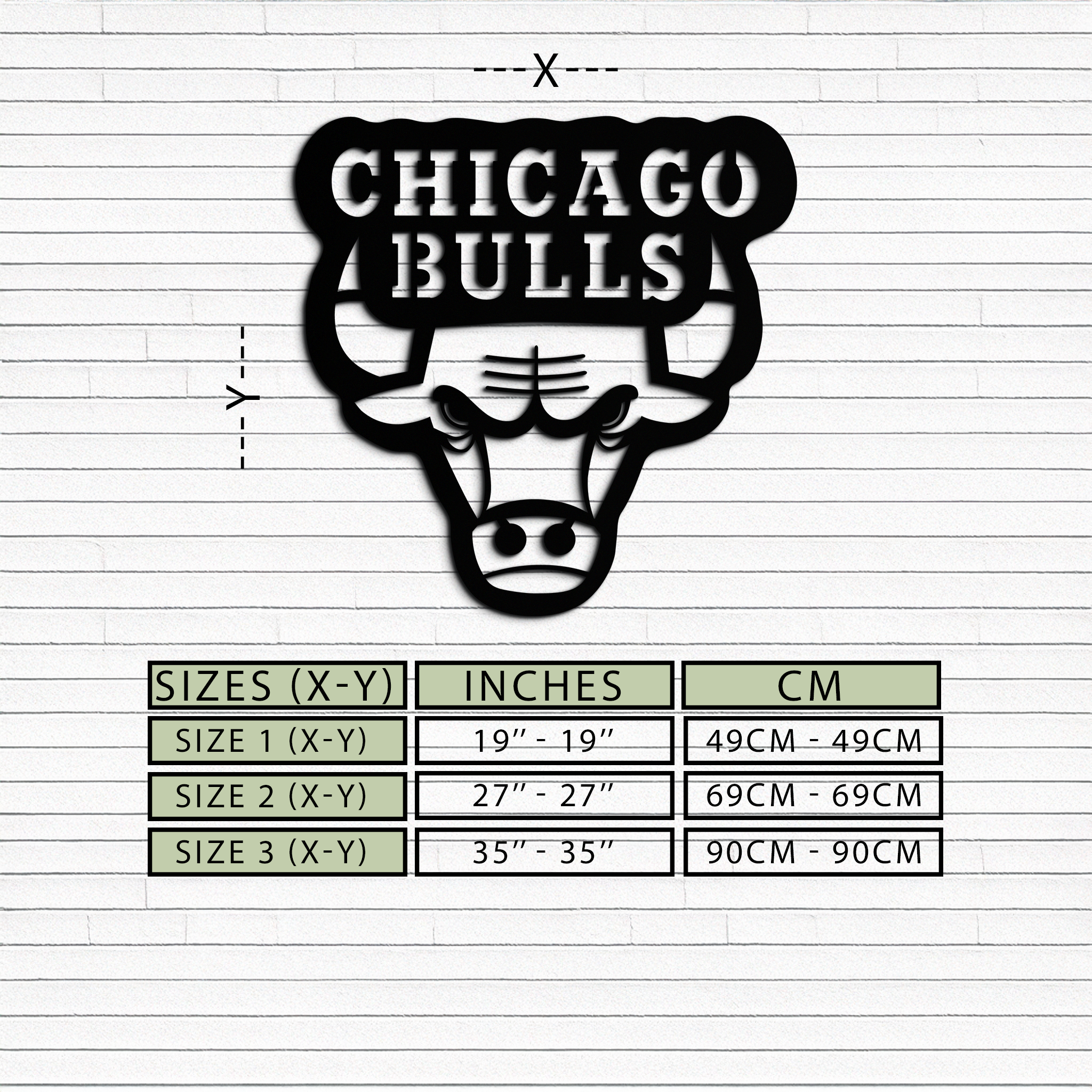 Chicago Bulls Logo Metal Wall Art – Iconic NBA Team Emblem for Sports Fans- KAF672