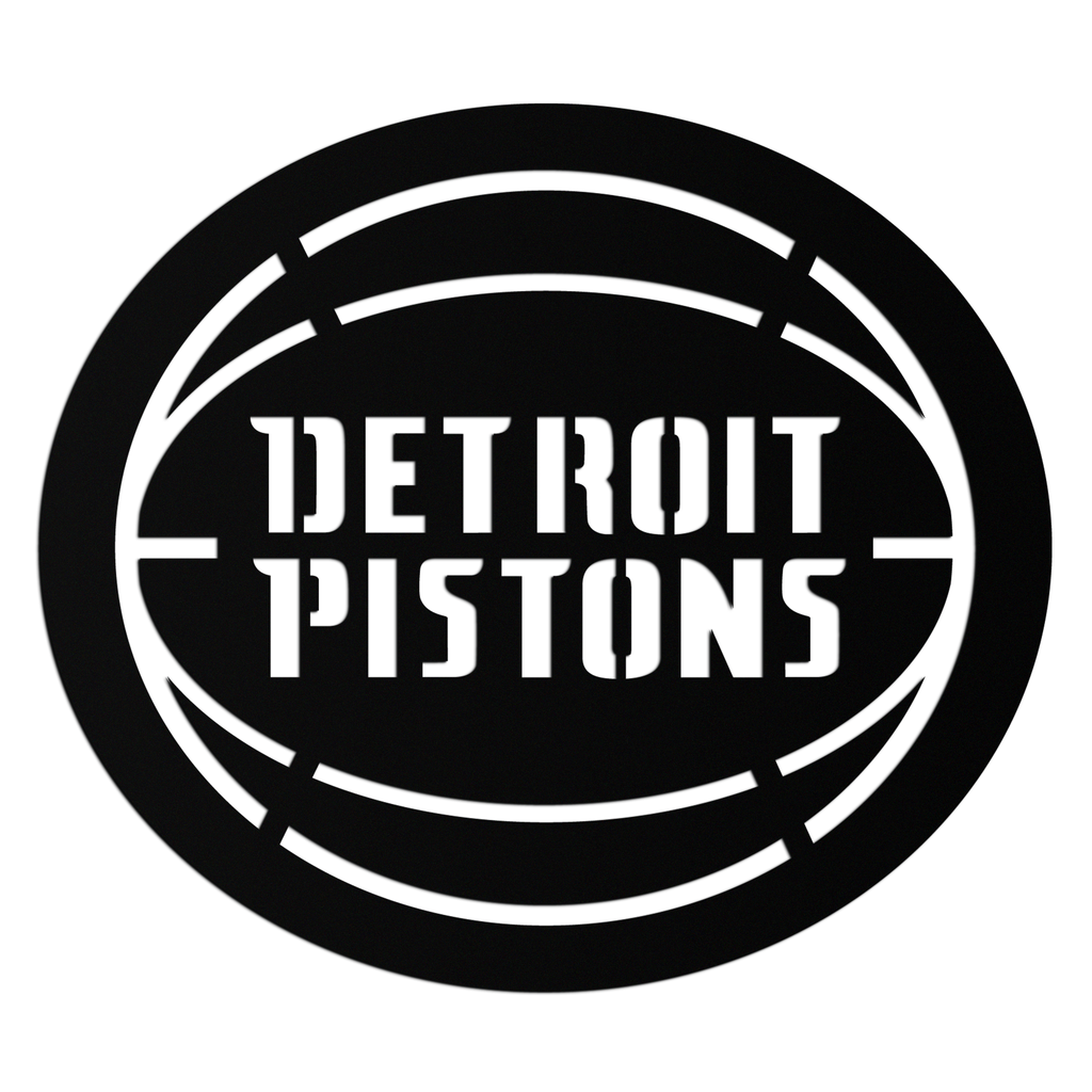 Detroit Pistons Metal Wall Art – Bold Basketball Logo Design for Sports Enthusiasts- KAF673