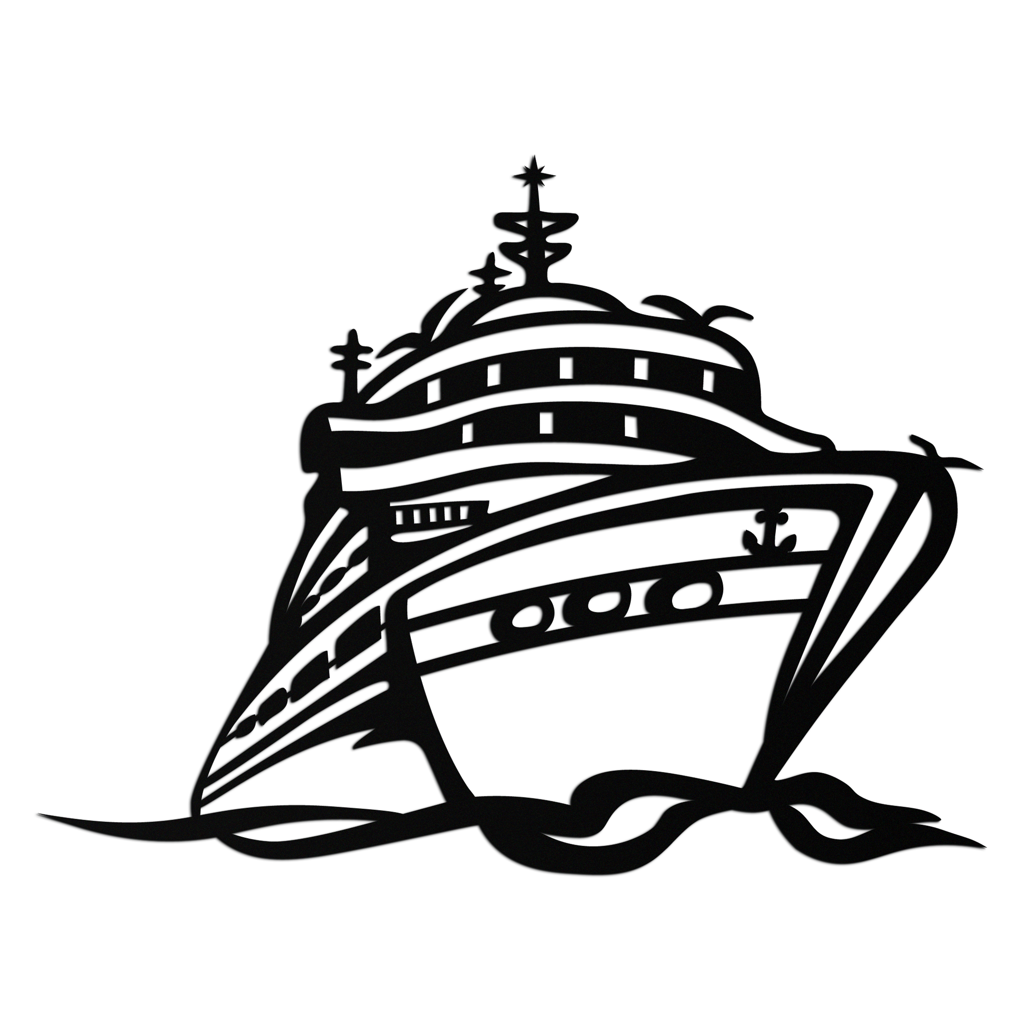 Majestic Cruise Ship Silhouette Metal Wall Art – Nautical Decor for Sea Lovers- KAF682
