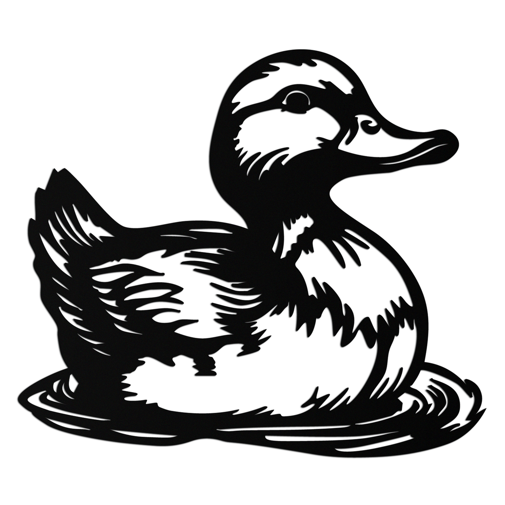 Duckling Metal Wall Art – Adorable Animal Silhouette for Farmhouse or Kids' Room Decor- KAF688