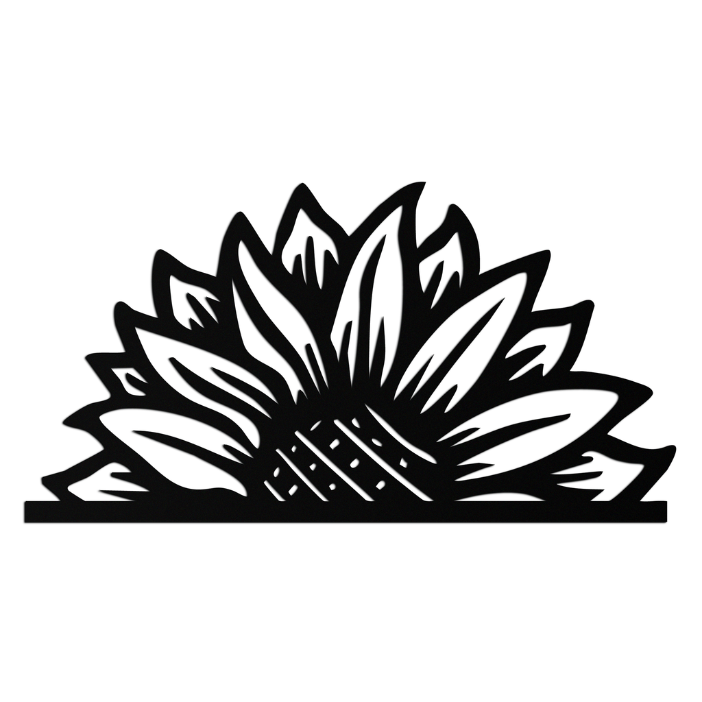 Half Sunflower Metal Wall Art – Nature-Inspired Floral Silhouette for Bright Interiors- KAF696