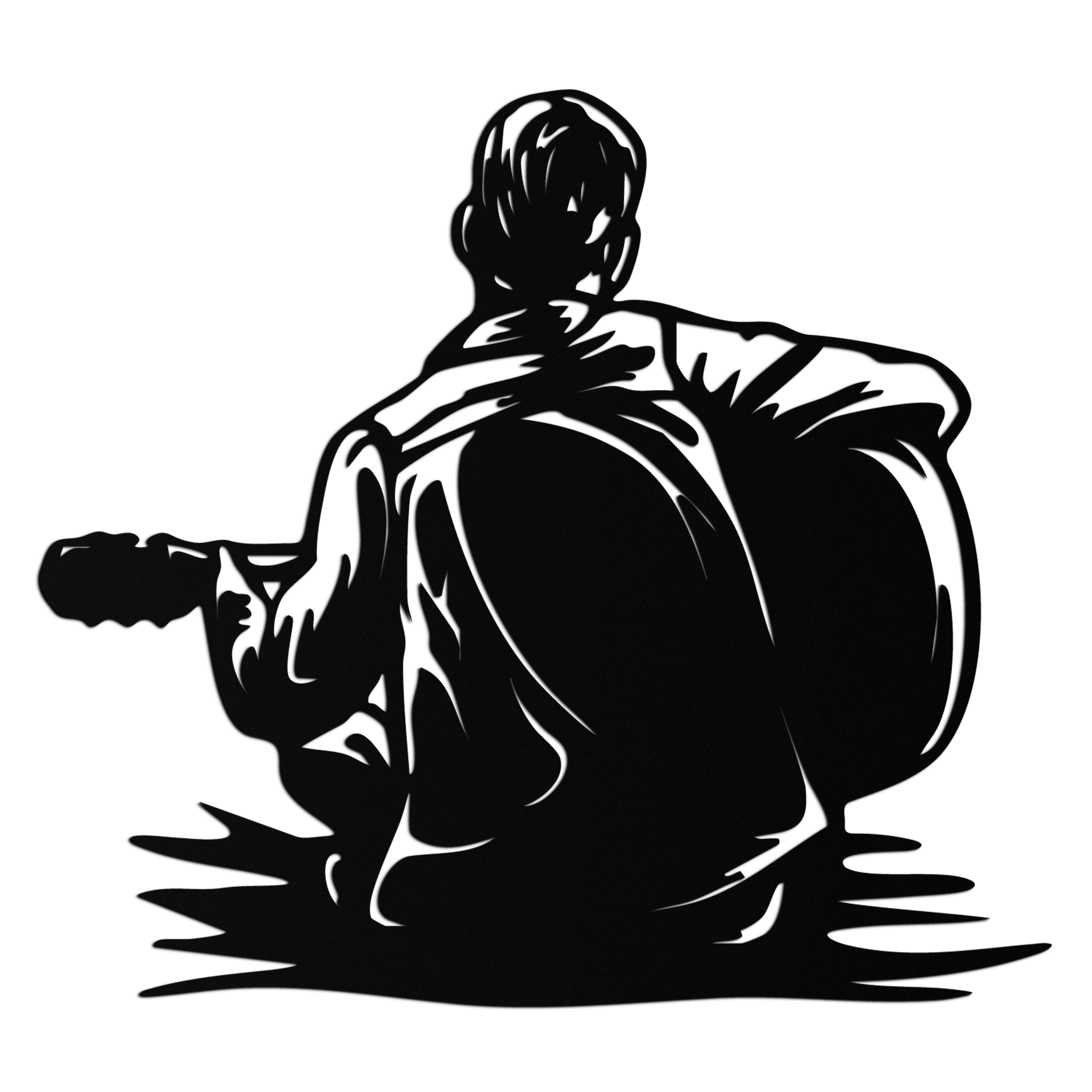 Guitar Boy Metal Wall Art – Musical Silhouette Design for Kids’ Rooms and Music Corners- KAF697