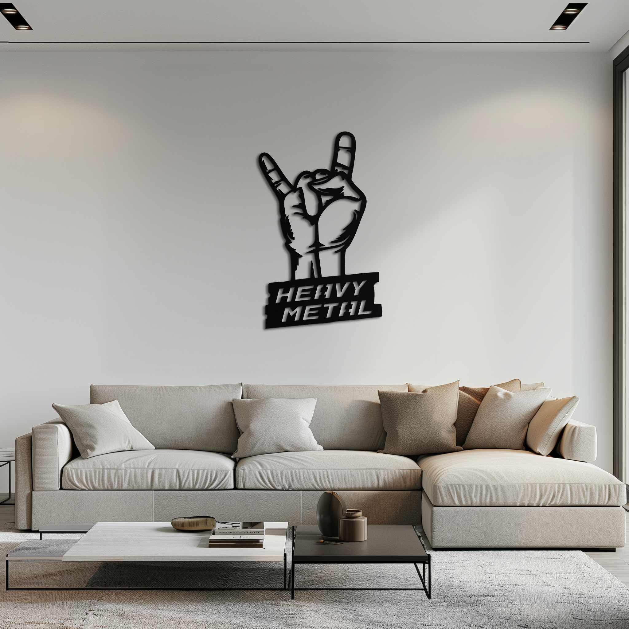 Heavy Metal Hand Sign Metal Wall Art – Bold Rock-Inspired Décor for Music Lovers- KAF700