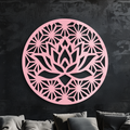 Pink Lotus Flower Metal Wall Art – Elegant Spiritual Bloom Design - KAFGP006