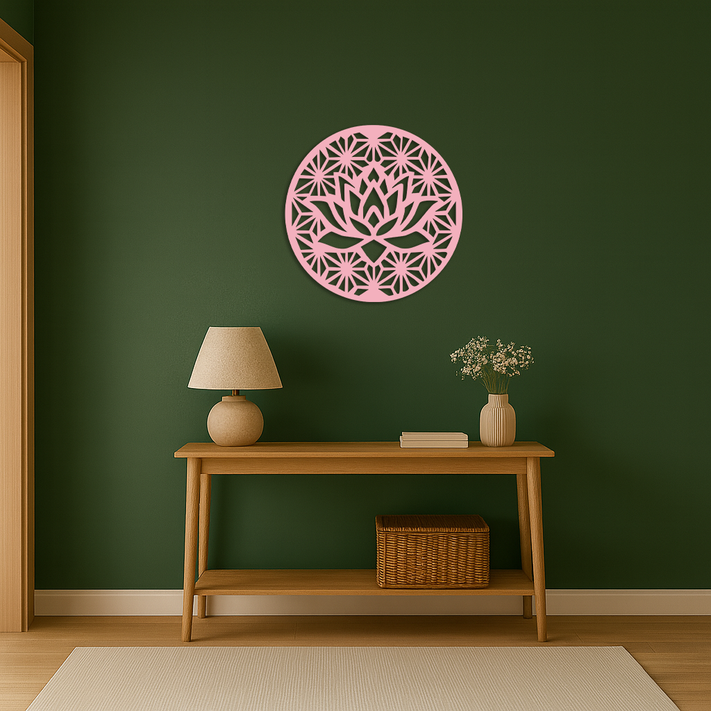Pink Lotus Flower Metal Wall Art – Elegant Spiritual Bloom Design - KAFGP006