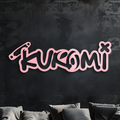 Pink Kuromi Metal Wall Art – Playful Character Typography Decor - KAFGP012