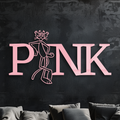 Pink Panther Metal Wall Art – Iconic Character with PINK Typography - KAFGP013