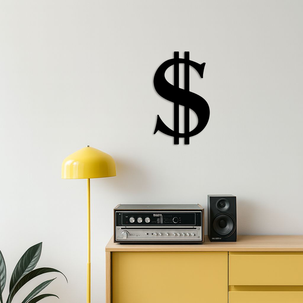 Dollar Sign Metal Wall Art – Money Symbol Modern Decor - KAFGP027