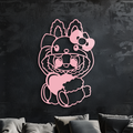 Hello Kitty Hat Labubu Metal Wall Art – Cute Cartoon Character Design - KAFGP051