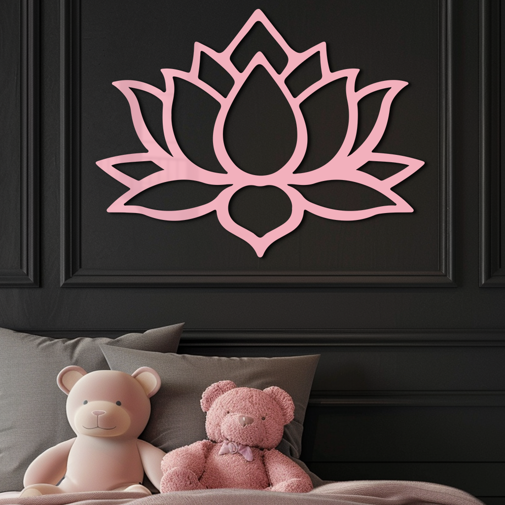 Lotus Flower Silhouette Metal Wall Art – Spiritual Nature-Inspired Design - KAFGP052