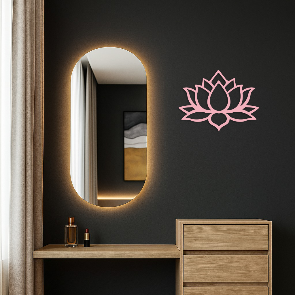 Lotus Flower Silhouette Metal Wall Art – Spiritual Nature-Inspired Design - KAFGP052