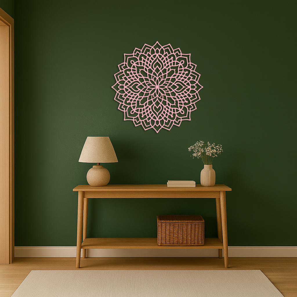 Mandala Silhouette Metal Wall Art – Intricate Sacred Geometry Design - KAFGP058