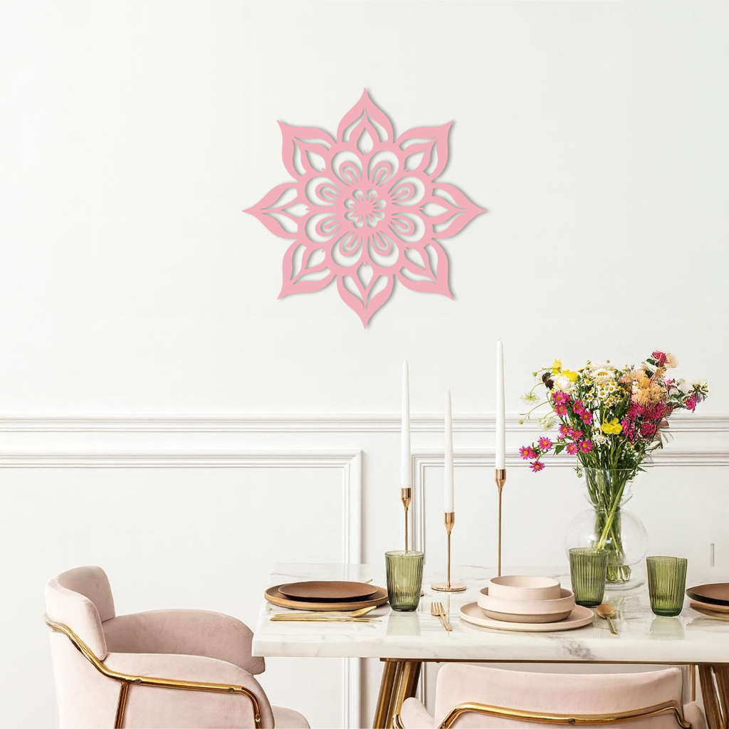 Lotus Mandala Metal Wall Art – Floral Geometric Silhouette - KAFGP059