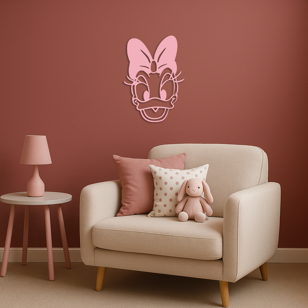 Daisy Duck Silhouette Metal Wall Art – Cartoon Character Design - KAFGP063