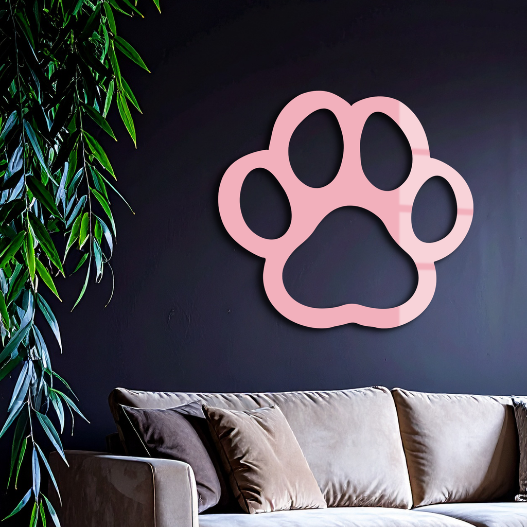 Paw Print Silhouette Metal Wall Art – Minimal Pet Lover Home Decor - KAFGP064