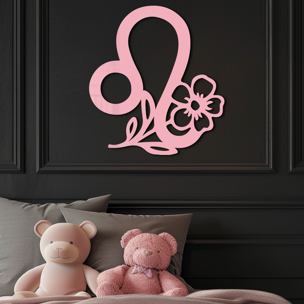 Leo Zodiac Sign Floral Metal Wall Art – Astrology-Inspired Home Decor - KAFGP080