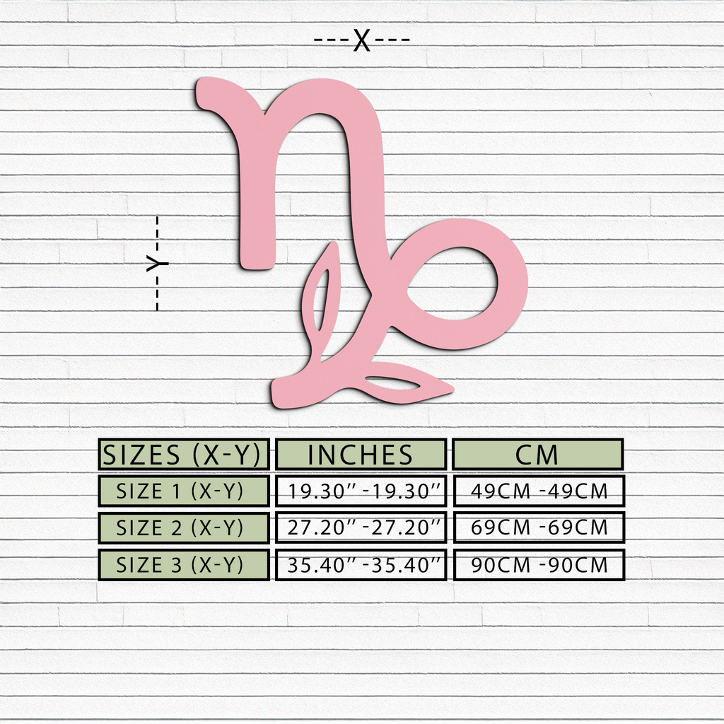 Capricorn Zodiac Symbol Metal Wall Art – Floral Astrology Home Decor - KAFGP081