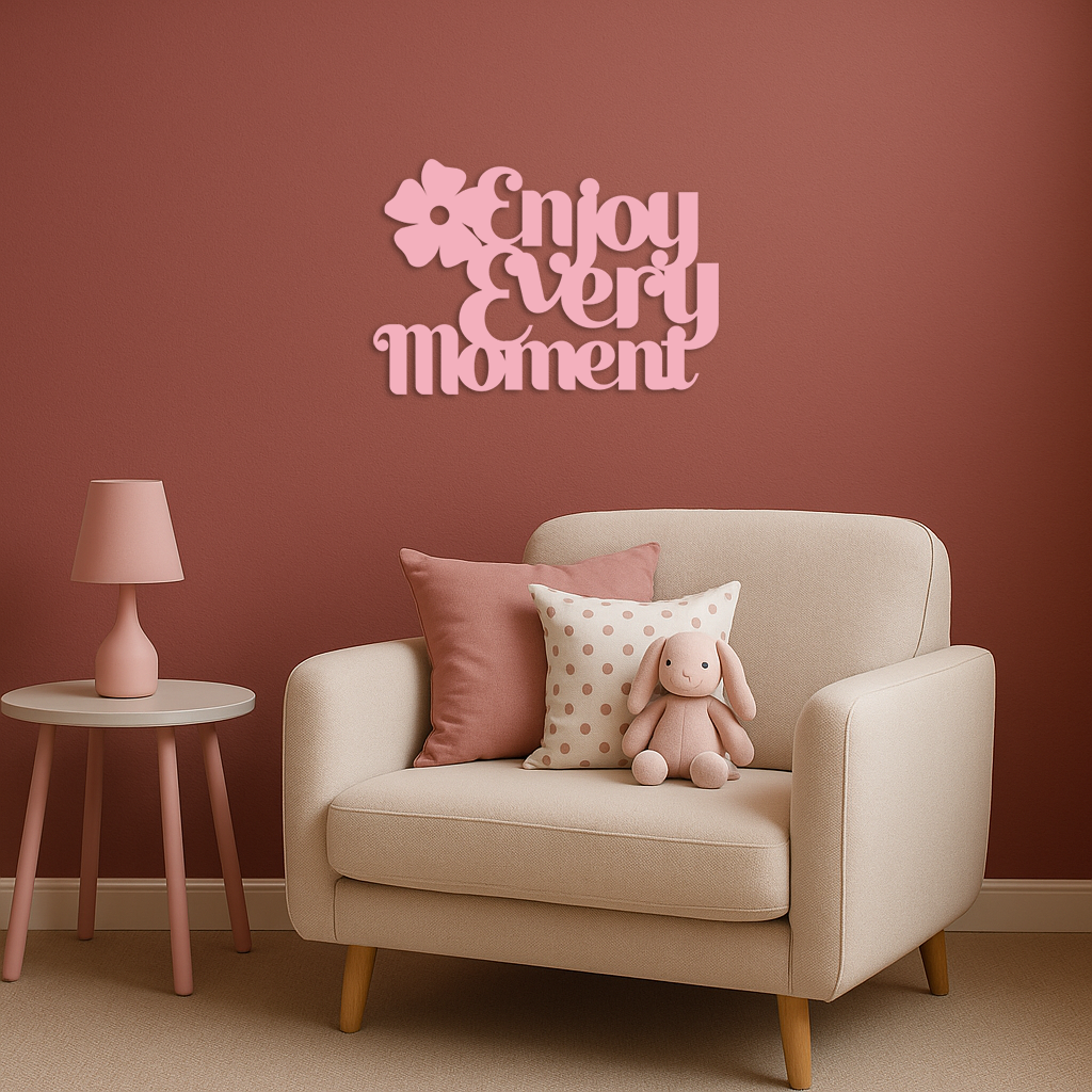 Enjoy Every Moment Metal Wall Art – Inspirational Quote Home Decor - KAFGP095