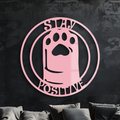 Stay Positive Paw Print Metal Wall Art – Inspirational Pet Lover Decor - KAFGP110