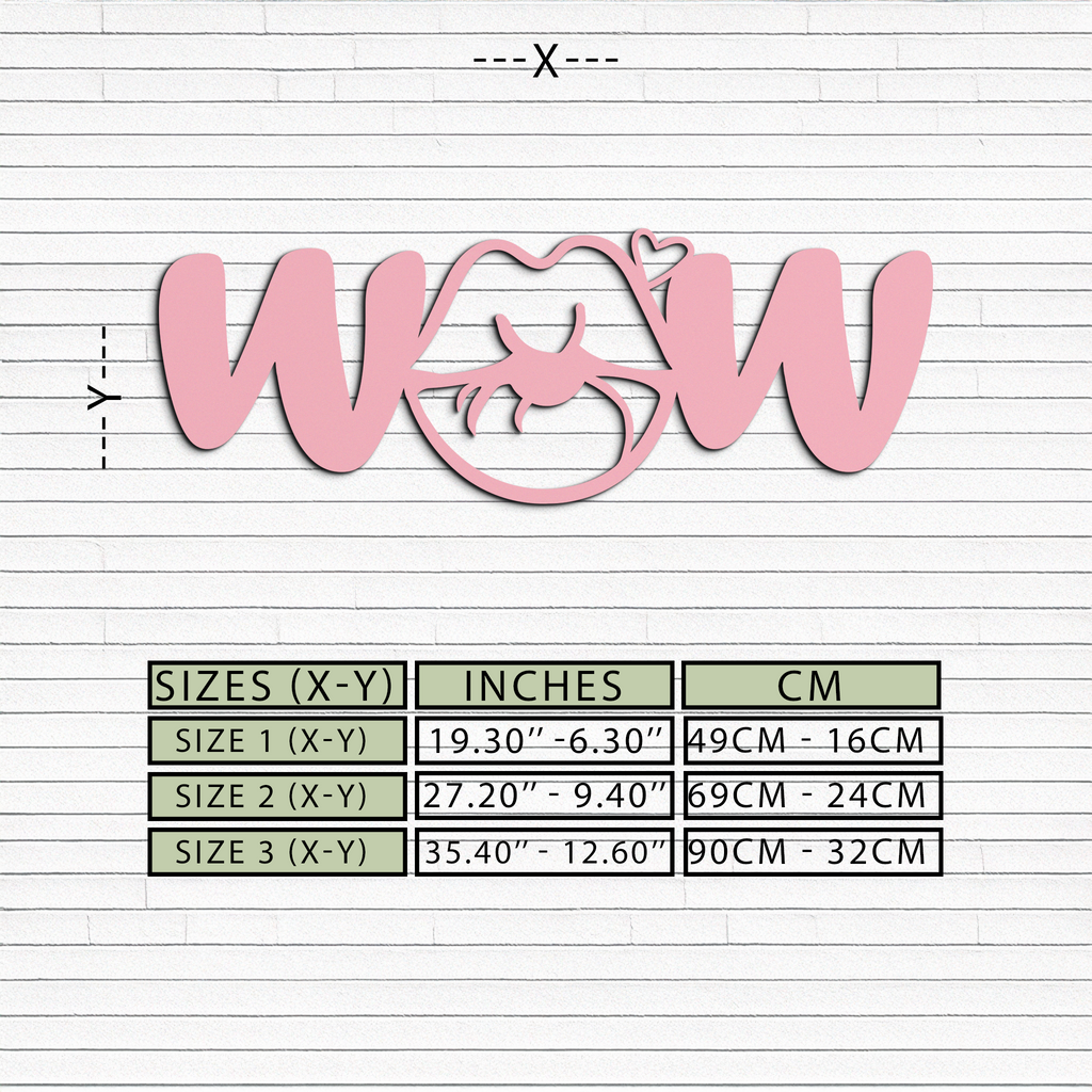 Wow Face Expression Metal Wall Art – Modern Typography Design - KAFGP113